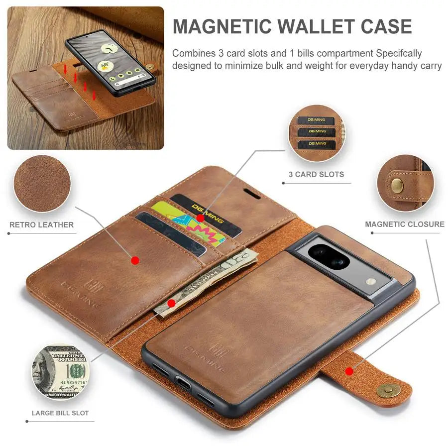 Detachable Magnetic Leather Wallet Google Case - DealJustDeal