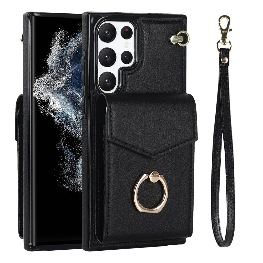 Stand Holder Wallet Leather Galaxy S Case - DealJustDeal