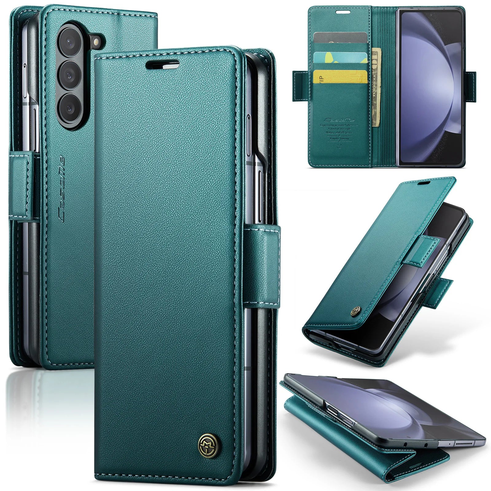 Magnetic Kickstand Card Holder Wallet Leather Galaxy Z Fold Case - DealJustDeal