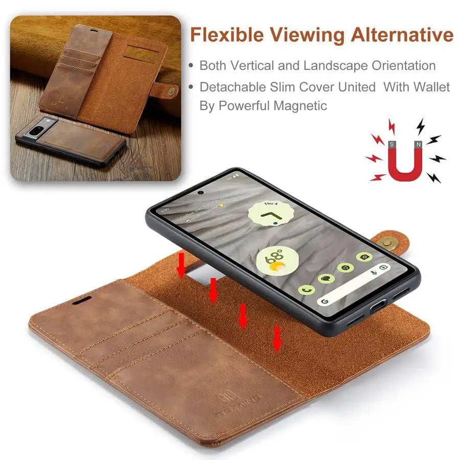 Detachable Magnetic Leather Wallet Google Case - DealJustDeal