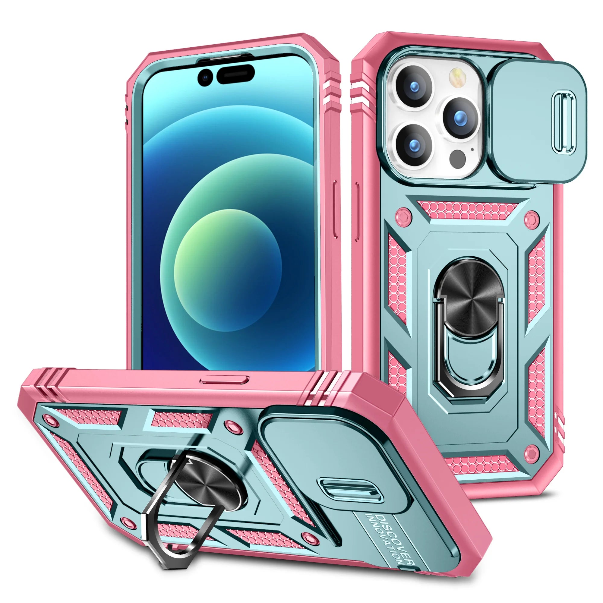 Armor Designed Shockproof Rugged Slide Lens Protector iPhone Case - DealJustDeal