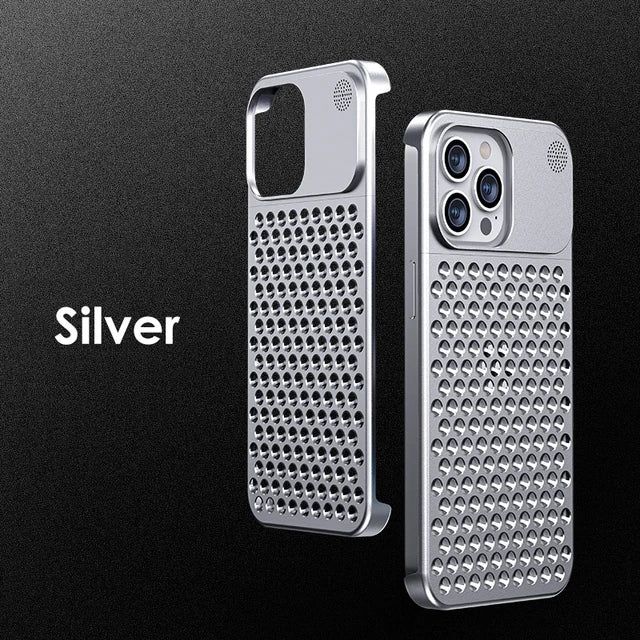 Fragrance Rimless Hollow Aluminum Heat Dissipation Shockproof iPhone Case - DealJustDeal