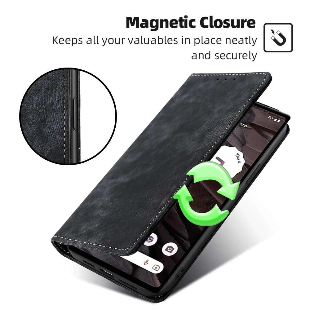 Magnetic Stand Leather Google Case - DealJustDeal