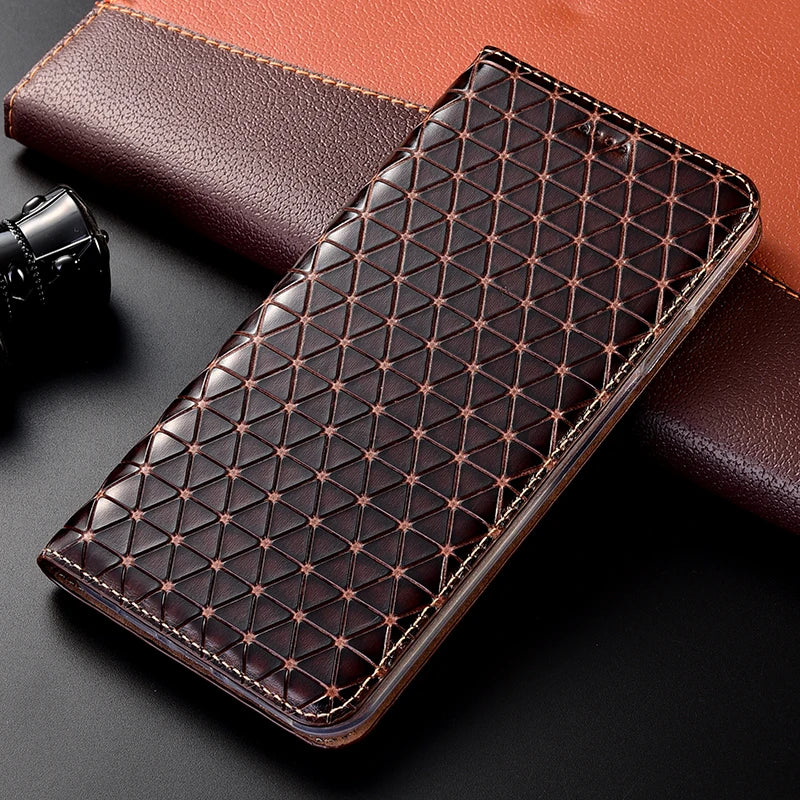 Flip Wallet Diamond Genuine Leather Google Case - DealJustDeal