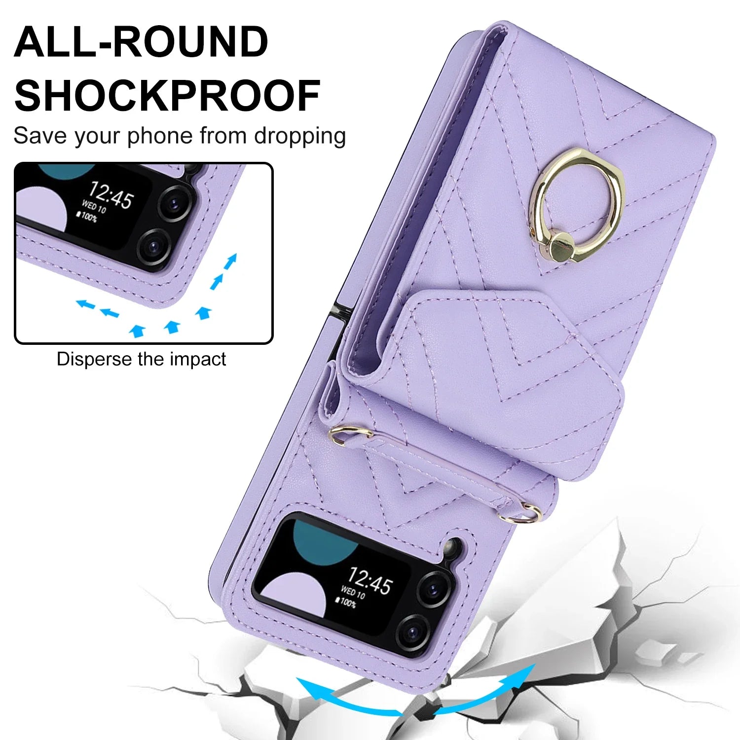 Wallet RFID Card Slot Leather Galaxy Z Flip Case - DealJustDeal