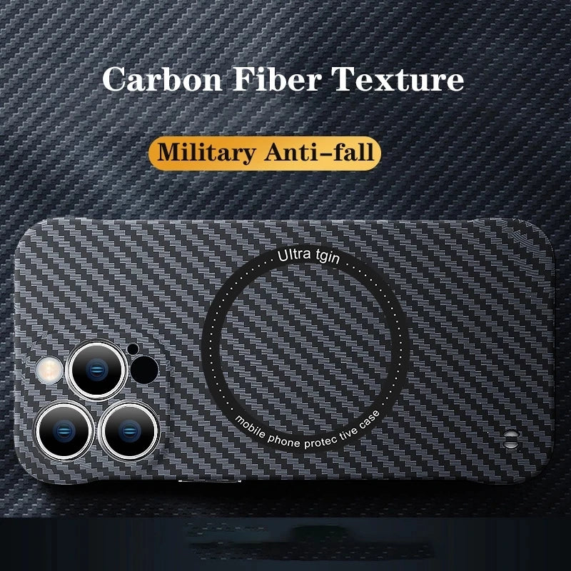 For Magsafe Magnetic Carbon Fiber Frameless iPhone Case - DealJustDeal