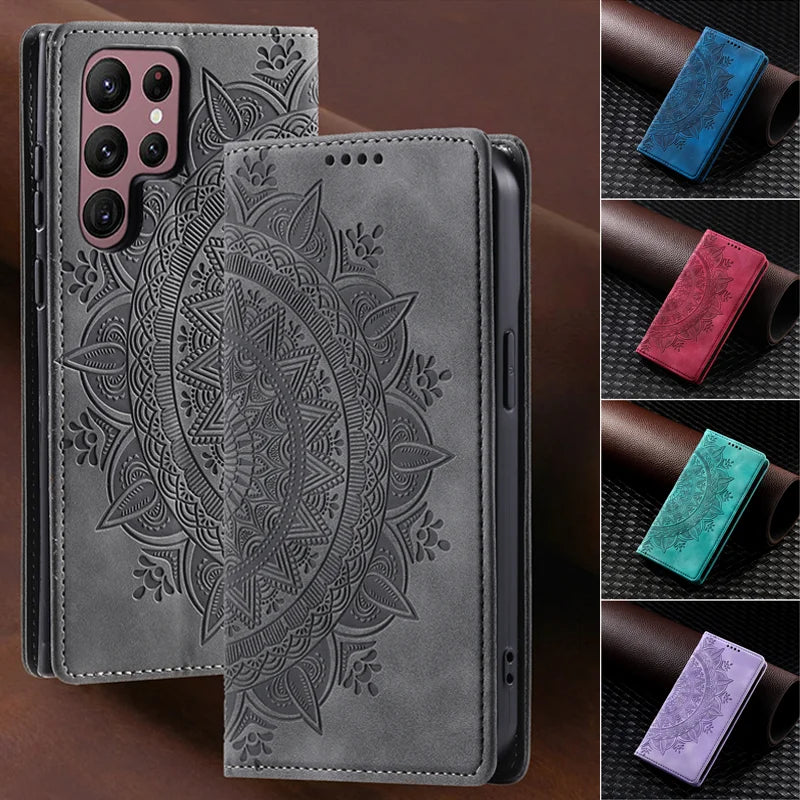 Magnetic Flip Leather Wallet Card Galaxy Note and S Case - DealJustDeal