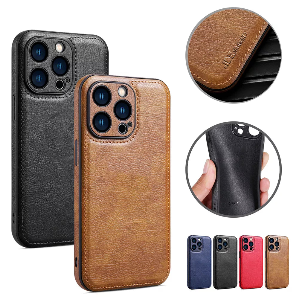 Fashion Back PU leather iPhone Case - DealJustDeal