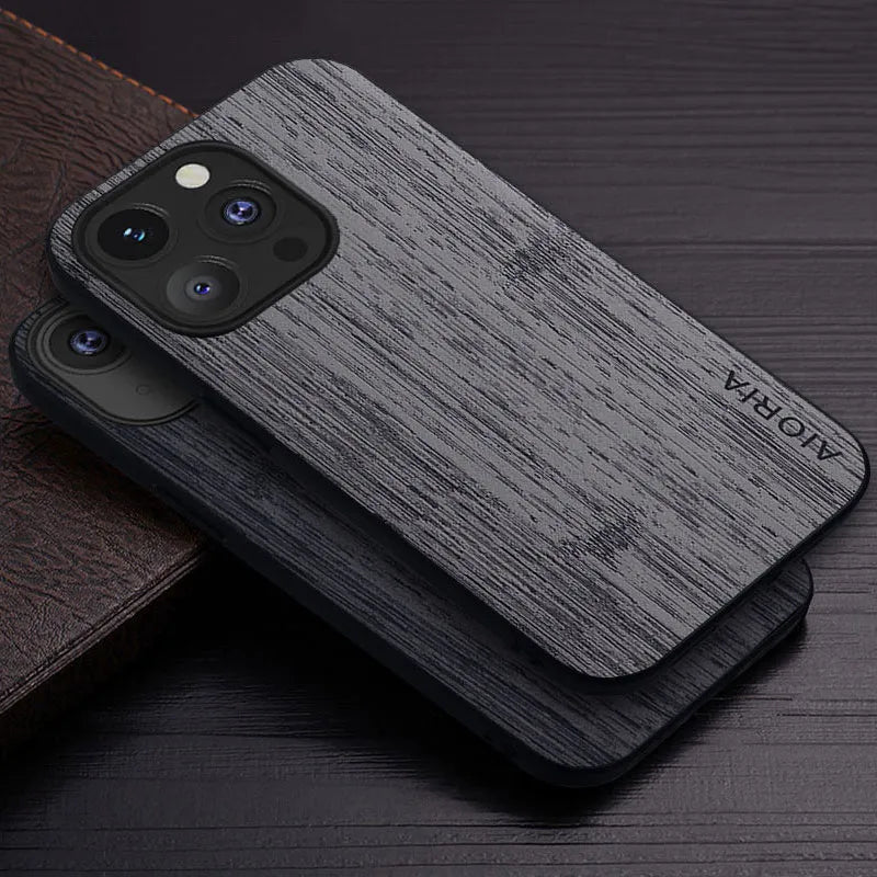 bamboo wood pattern Leather iPhone case - DealJustDeal