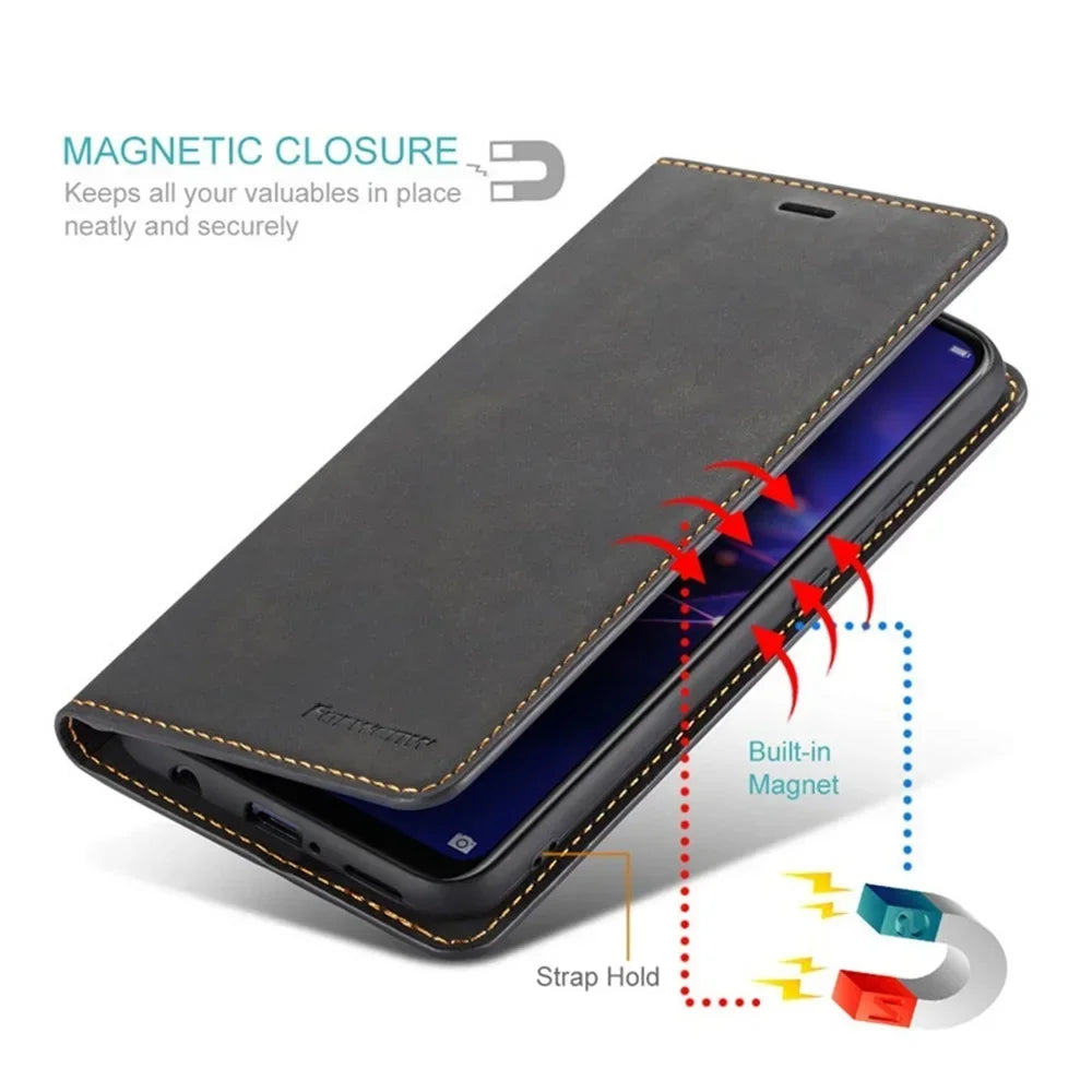 Ultra Thin Magnetic Flip Wallet Leather iPhone Case - DealJustDeal