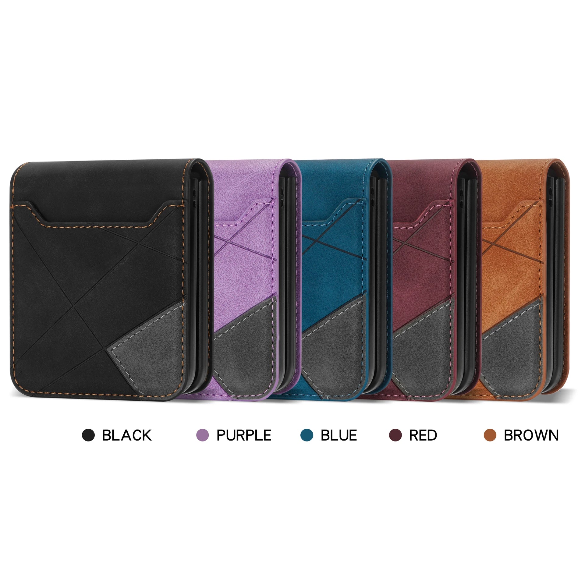 Card Holder Flip Book Leather Wallet Galaxy Z Flip Case - DealJustDeal