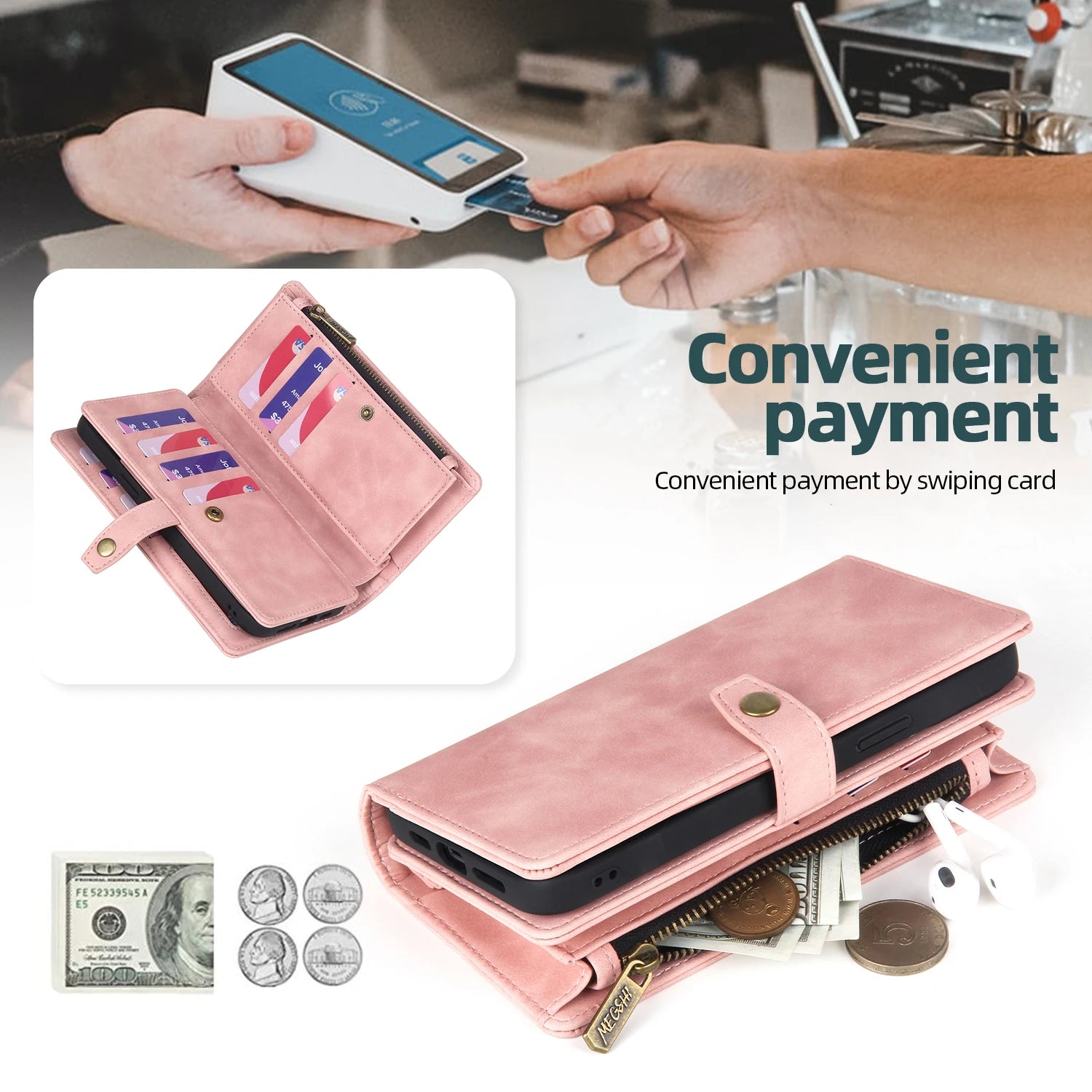 Detachable Magnetic Wallet Leather Galaxy S Case - DealJustDeal