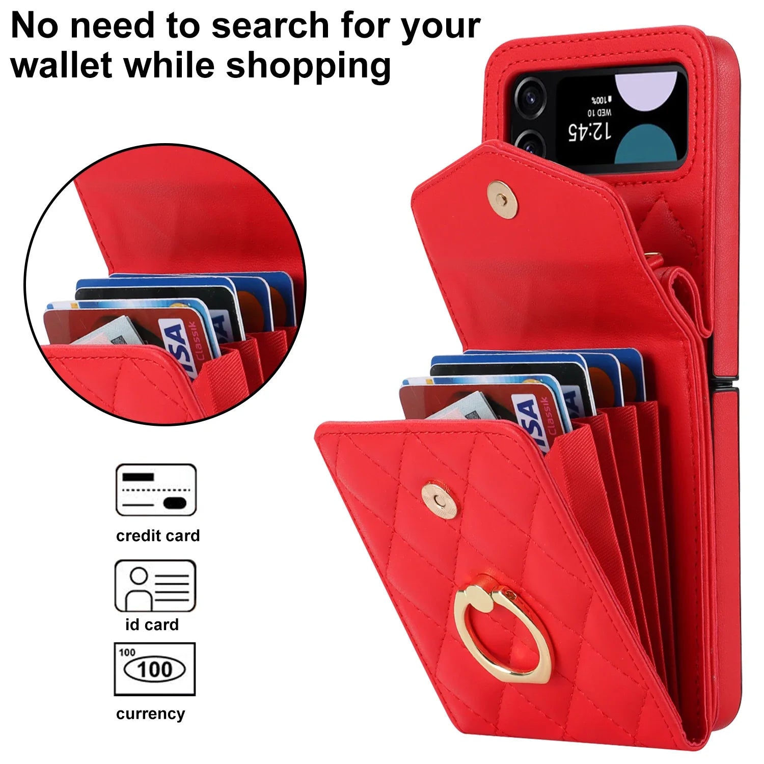 RFID Card Holder Wallet Galaxy Z Flip Case - DealJustDeal