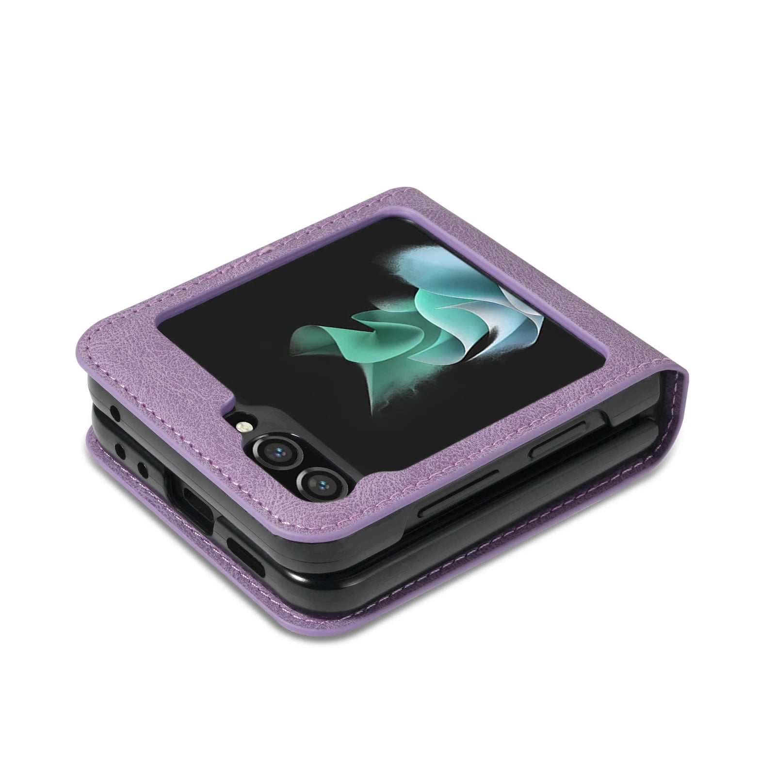 Card Holder Flip Book Leather Wallet Galaxy Z Flip Case - DealJustDeal