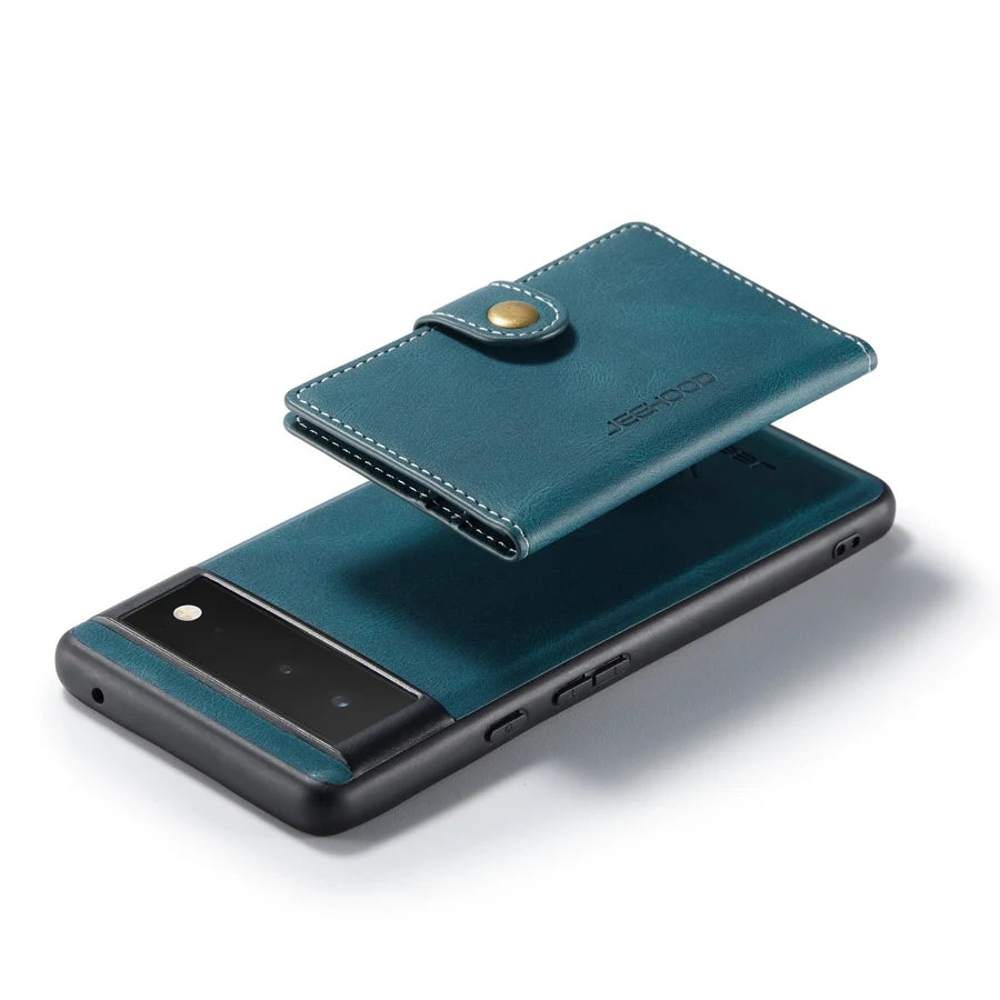 Built-in Magnet Genuine Leather and PU Google Case - DealJustDeal