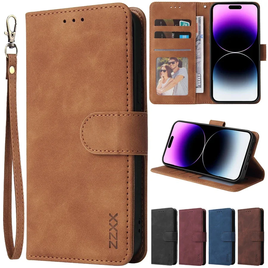 Flip Card Slot Holder Leather Wallet iPhone Case - DealJustDeal