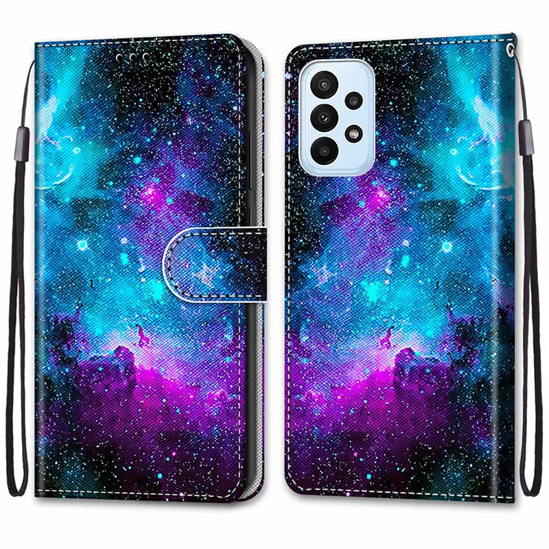 Flip Wallet Painted Leather Magnetic Galaxy Case - DealJustDeal