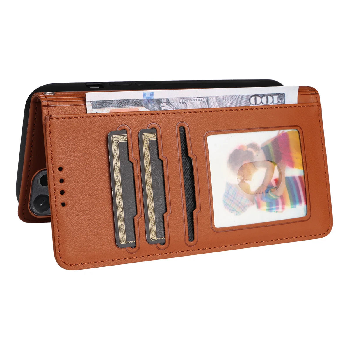 2 in 1 Detachable Magnetic Slim Wallet Leather Galaxy Case with Wrist Strap - DealJustDeal