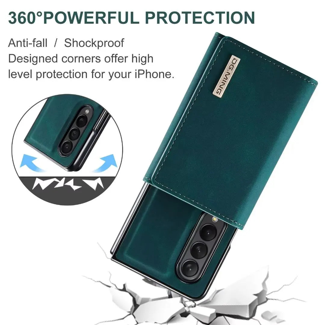 Magnetic Flip Detachable Card Holder Leather Galaxy Z Fold Case - DealJustDeal