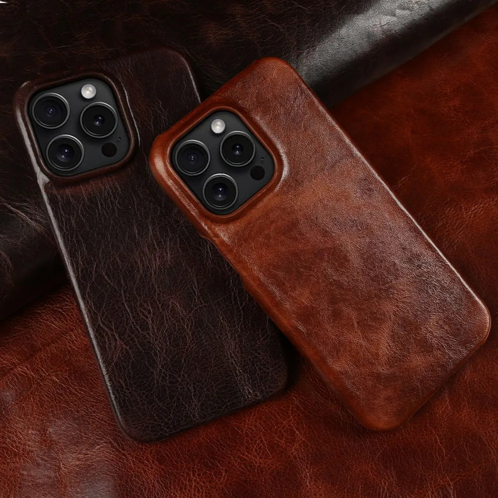 Vintage Genuine Leather Cover iPhone Case - DealJustDeal