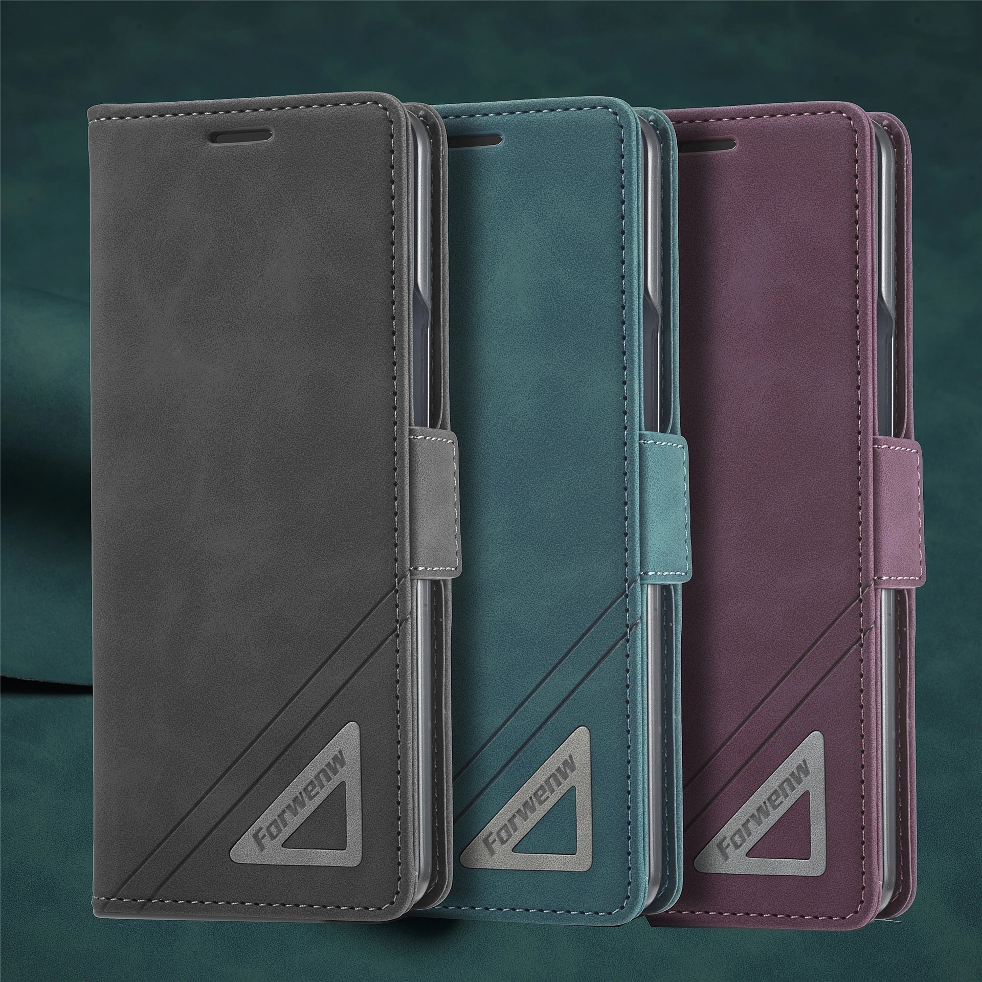 Card Holder Wallet Magnetic Flip Leather Galaxy Z Fold Case - DealJustDeal