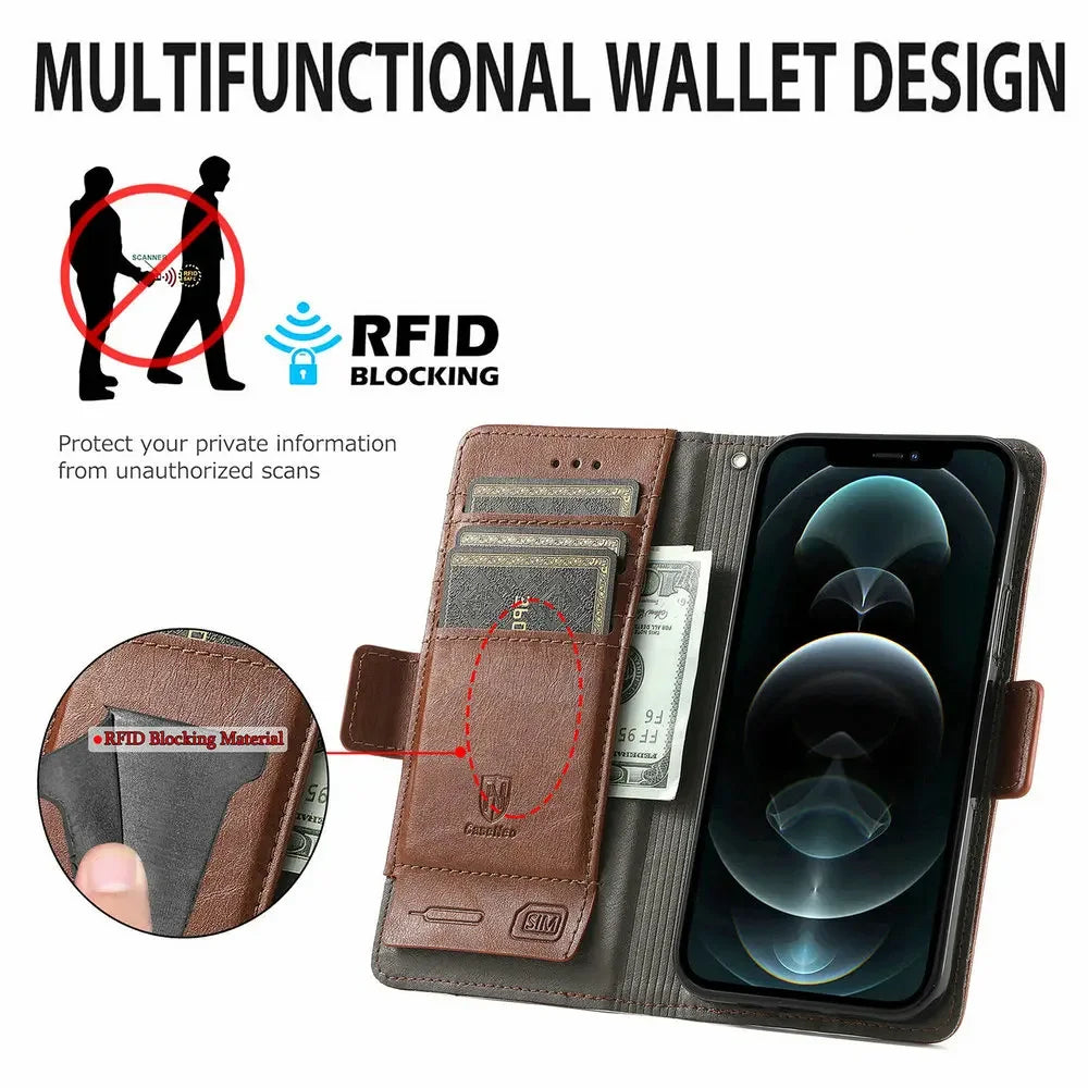 RFID 360 Protect Flip Leather Google Case - DealJustDeal