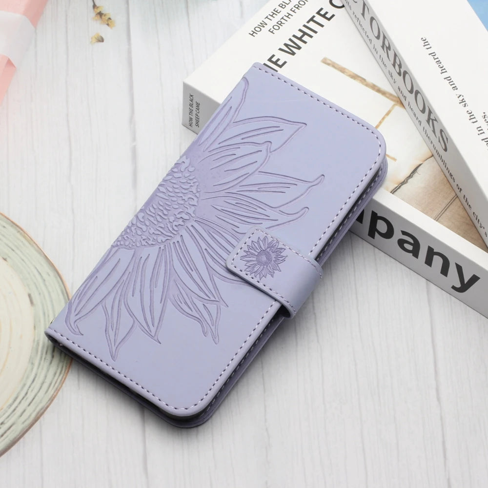 Sunflower Wallet Flip Leather iPhone Case - DealJustDeal