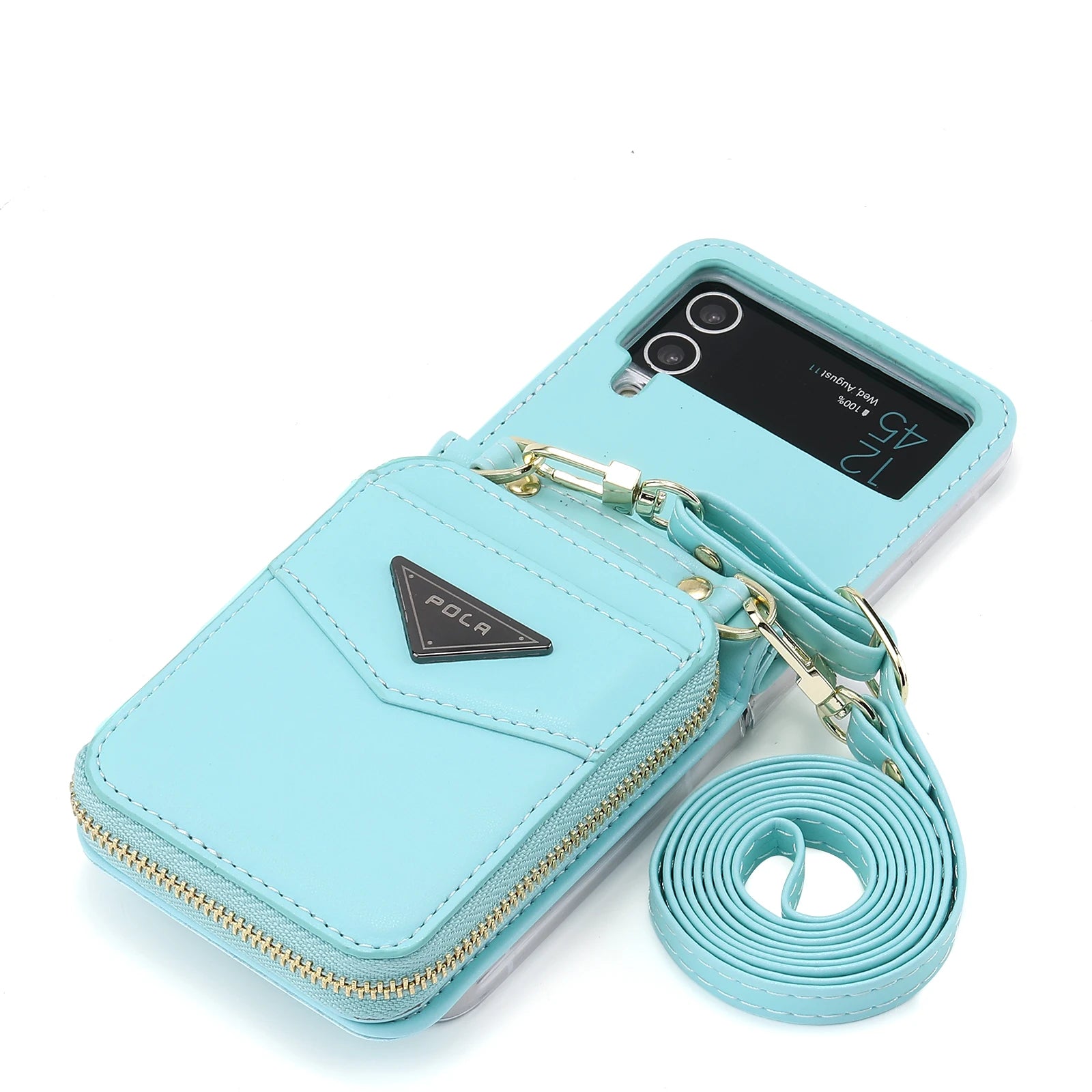 Zipper Purse Wallet Leather Galaxy Z Flip Case - DealJustDeal