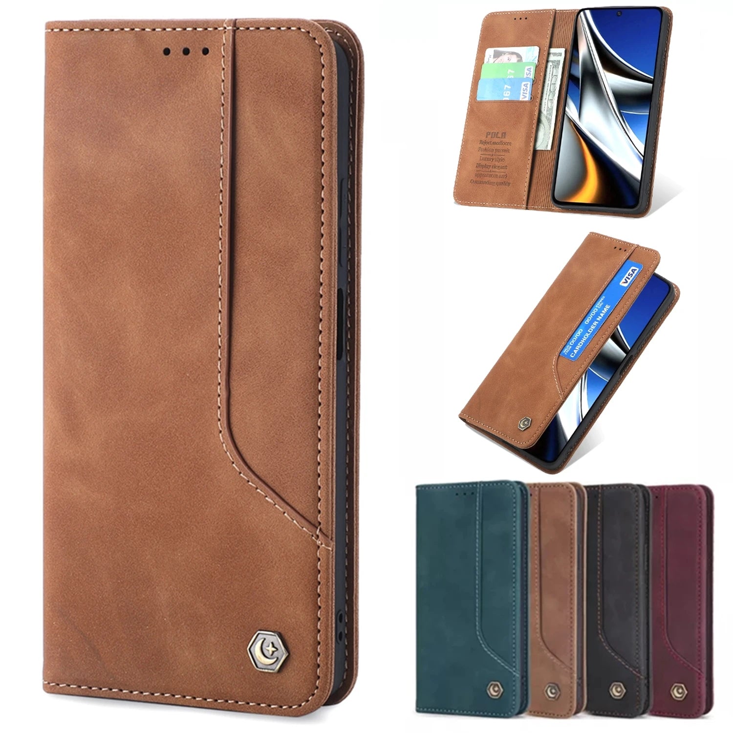 Magnetic Wallet Leather Flip Galaxy S Case - DealJustDeal