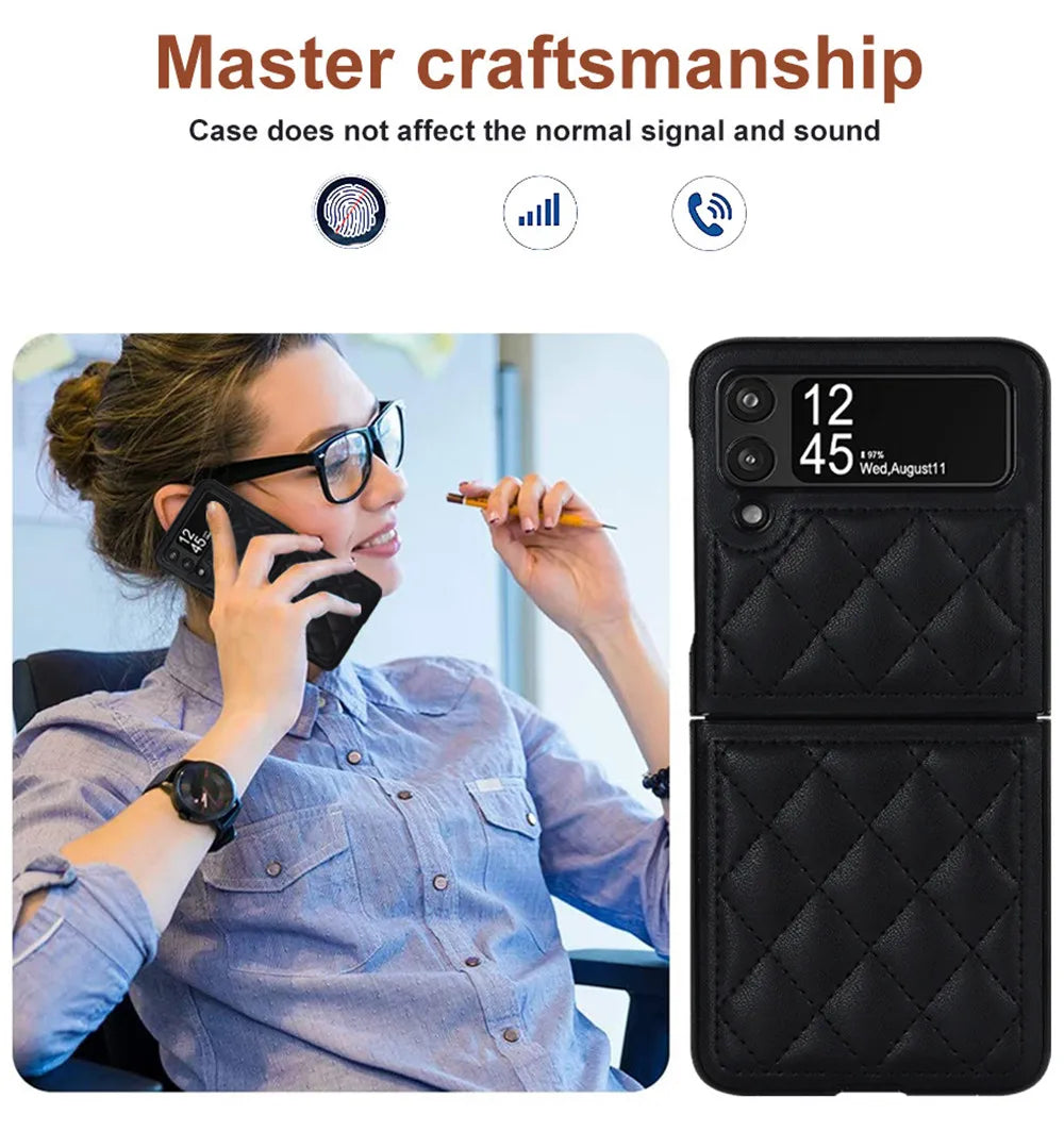 Retro Folding Leather Texture Galaxy Z Flip Case - DealJustDeal