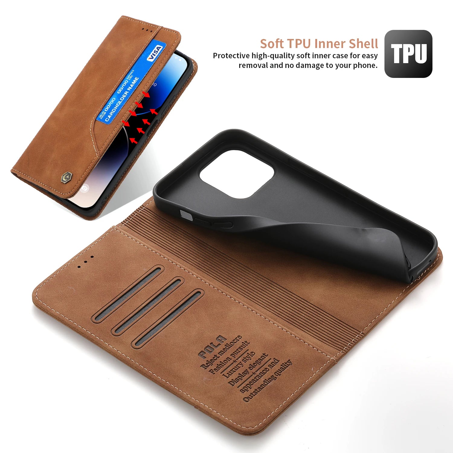 Magnetic Wallet Flip Leather Galaxy A Case - DealJustDeal