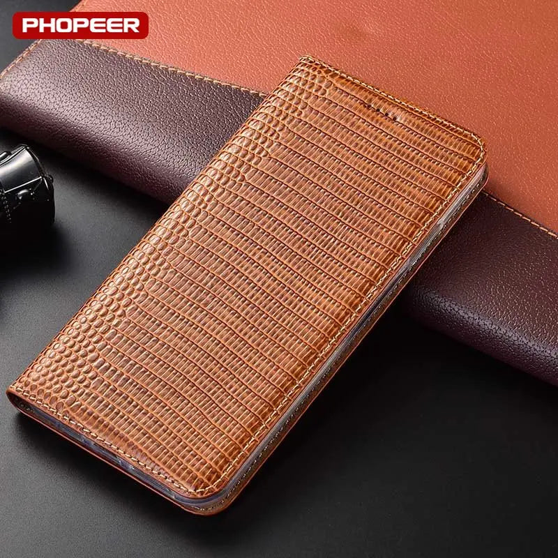 Lizard Grain Flip Genuine Leather Galaxy F Case - DealJustDeal