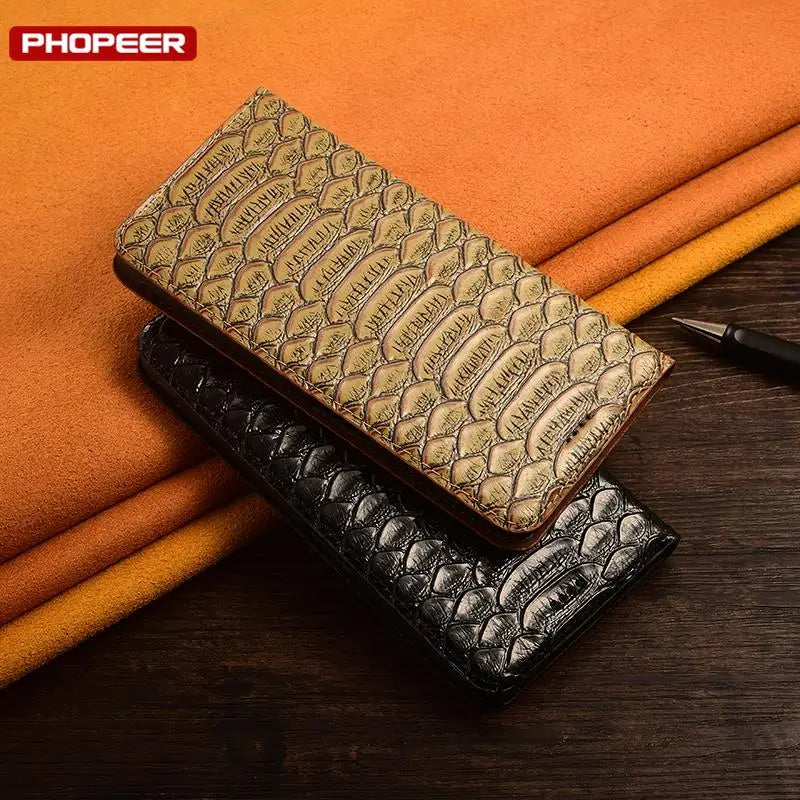 Python Skin Magnet Genuine Leather Galaxy S Case - DealJustDeal