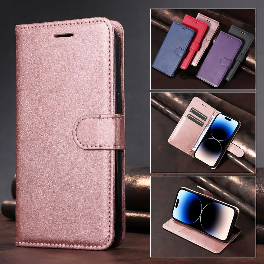 Pure Color Wallet Flip Leather Google Case - DealJustDeal