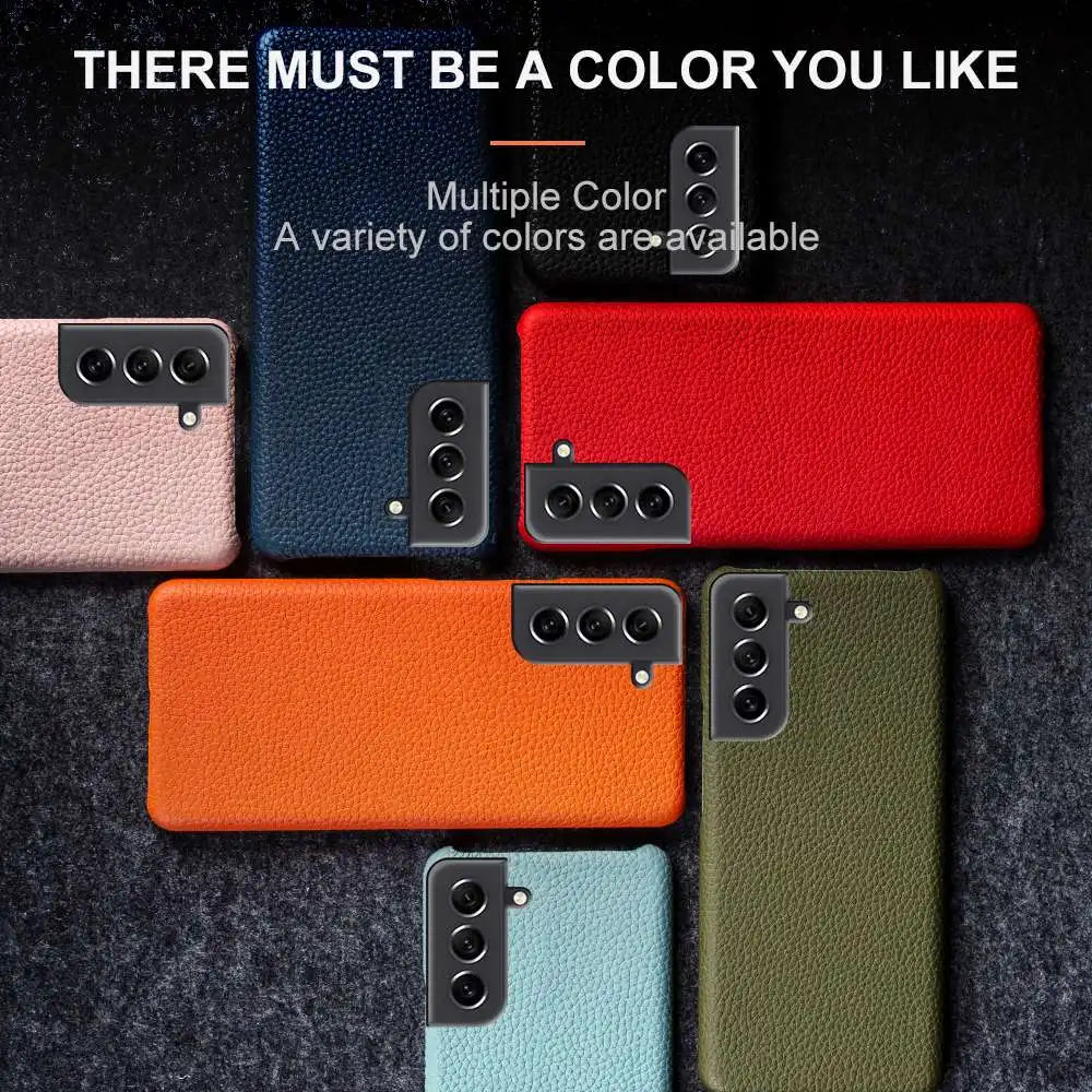 Litchi pattern Genuine Leather Galaxy Case - DealJustDeal