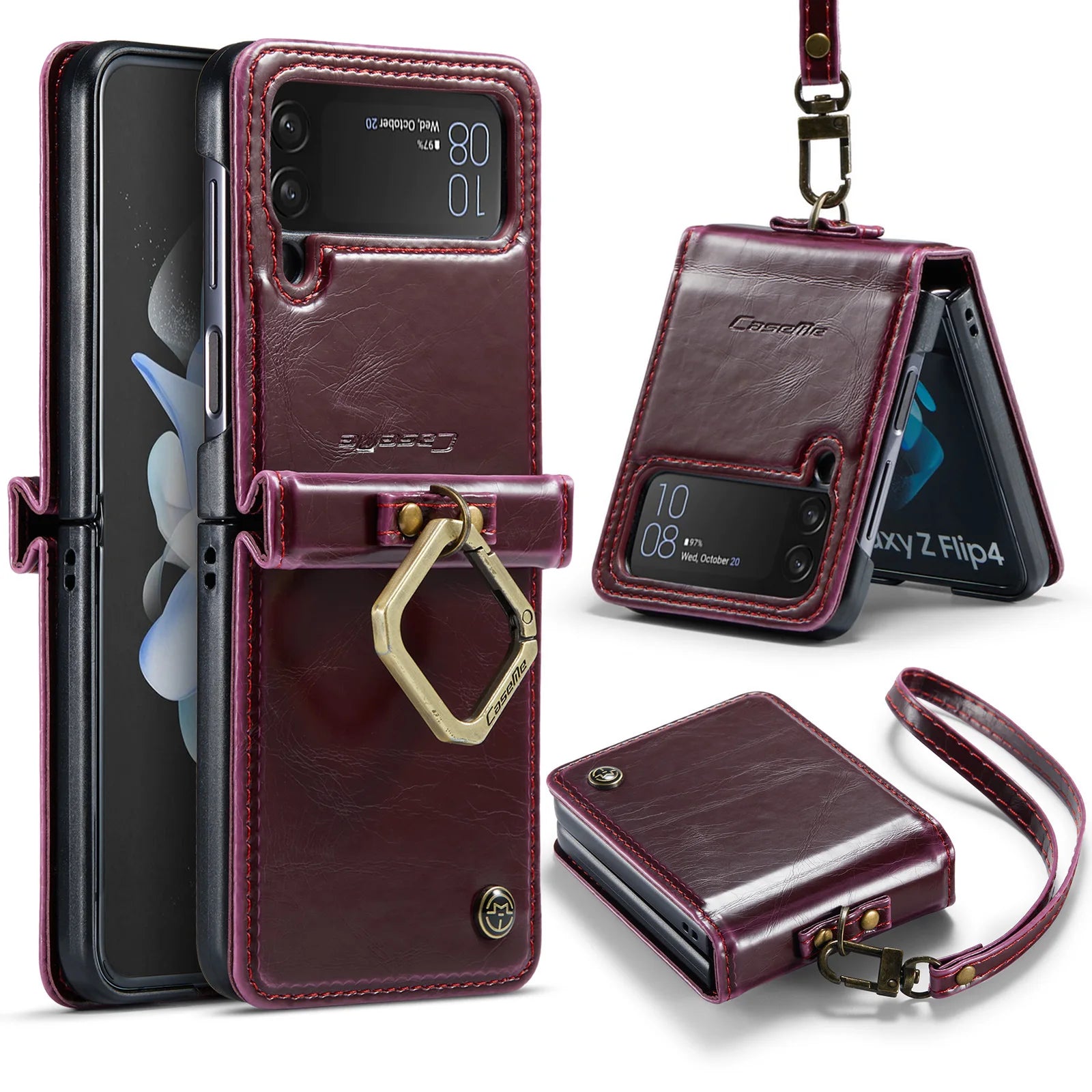 Hinge Protective Leather Galaxy Z Flip Case - DealJustDeal