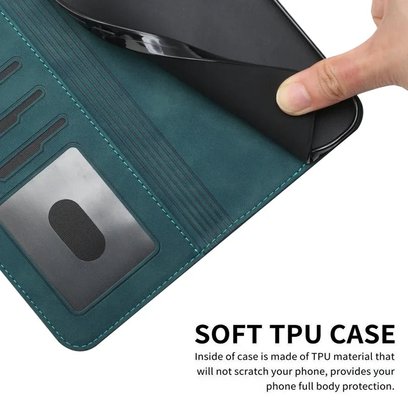 Wallet With Photo Frame Flipped Magnetic Leather Google Case - DealJustDeal