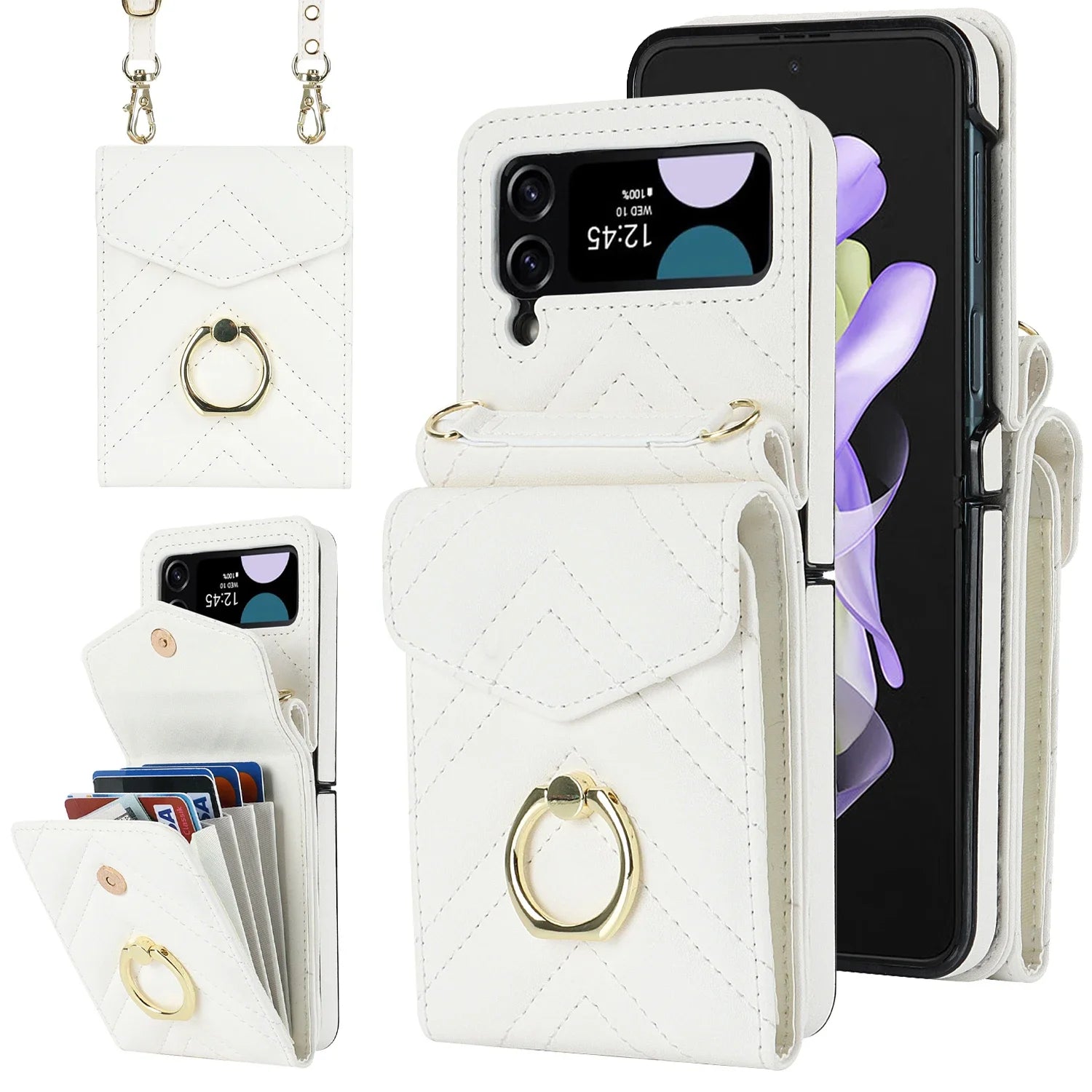 Wallet RFID Card Slot Leather Galaxy Z Flip Case - DealJustDeal