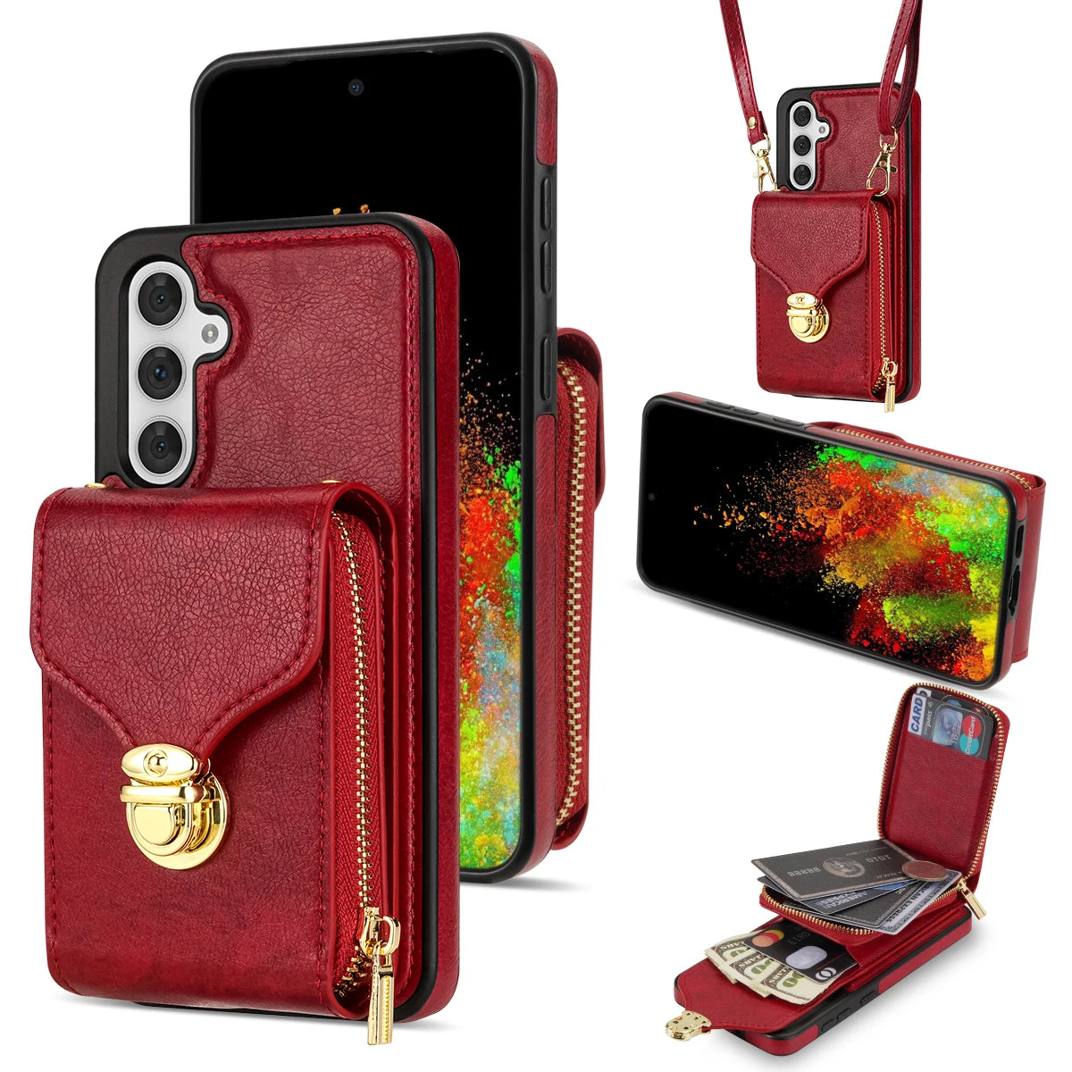 Card Slot Holder Wallet Leather Galaxy S Case - DealJustDeal