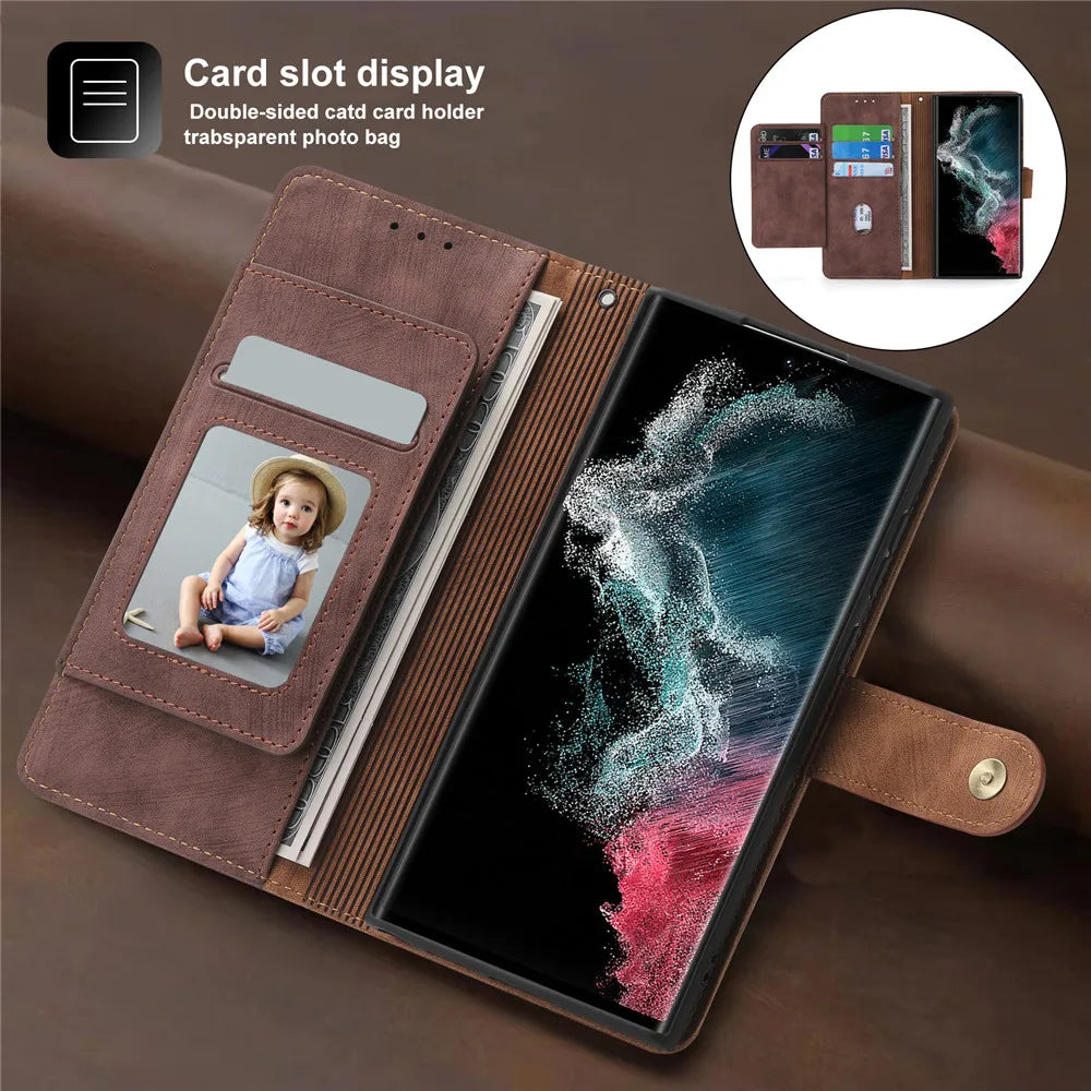 Flip Leather Zipper Galaxy A Case - DealJustDeal