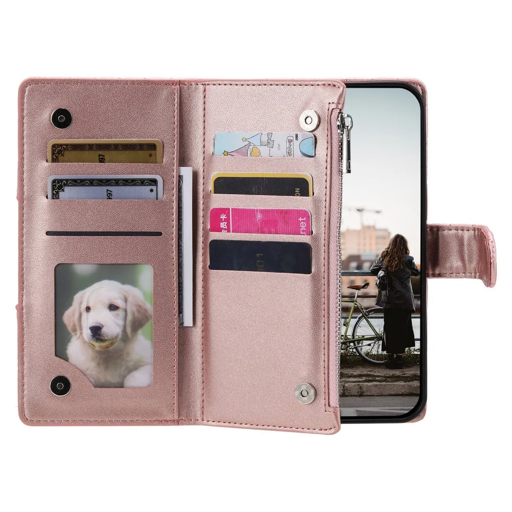 Zipper Wallet Card Crossbody PU Leather Galaxy S Case - DealJustDeal