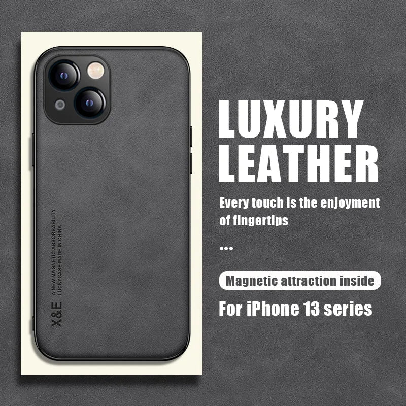 Sheepskin Matte Slim Magnetic Leather iPhone Case - DealJustDeal