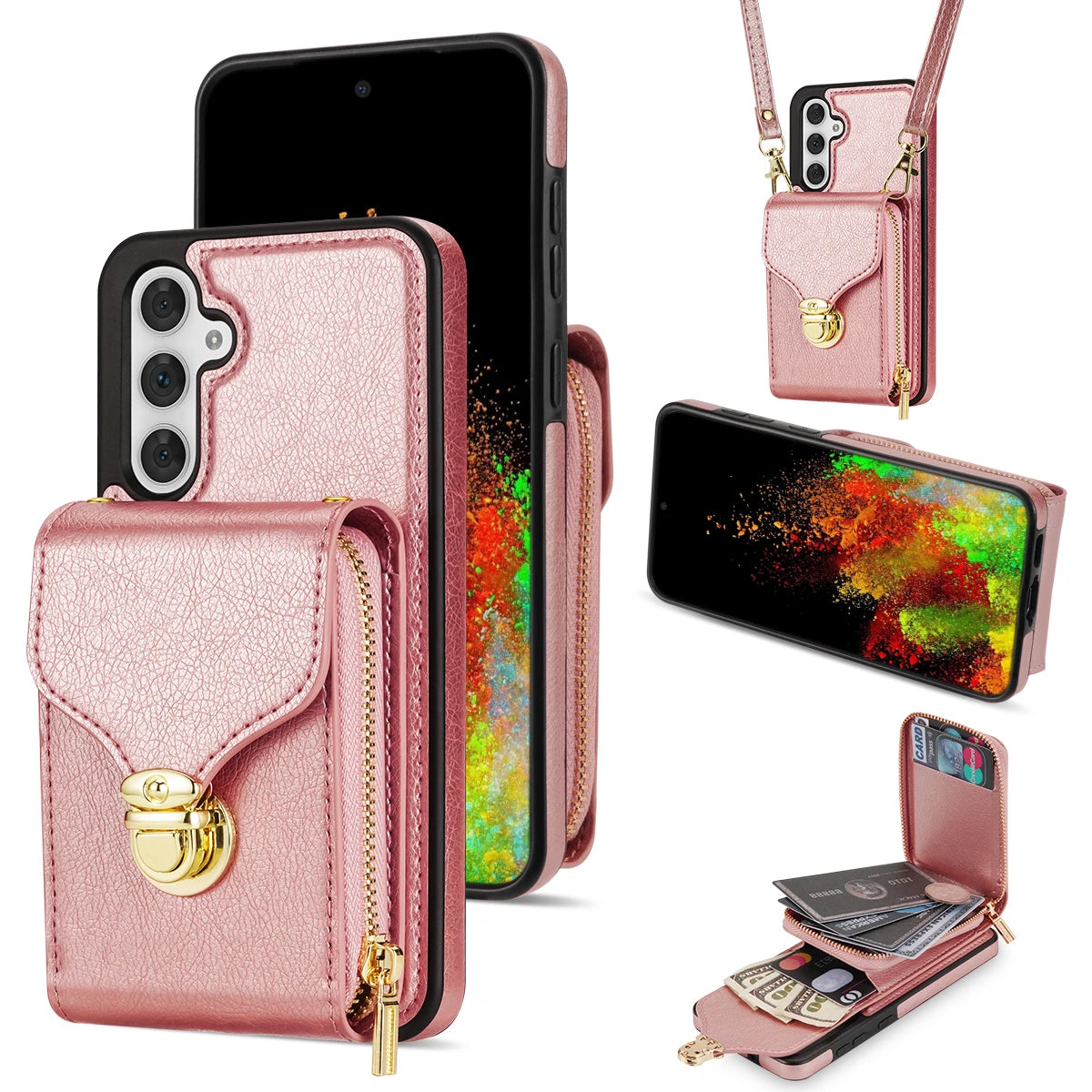 Card Slot Holder Wallet Leather Galaxy A Case - DealJustDeal