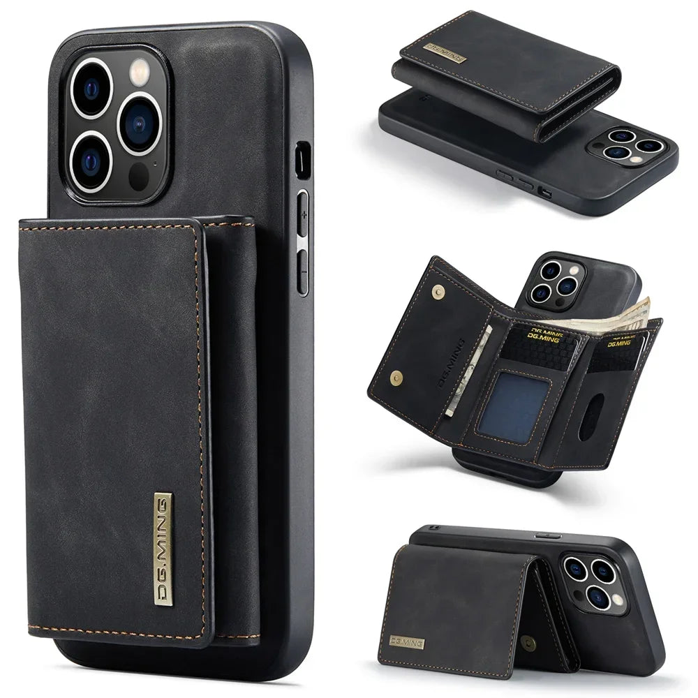 Retro Flip Magnetic Leather iPhone Case - DealJustDeal