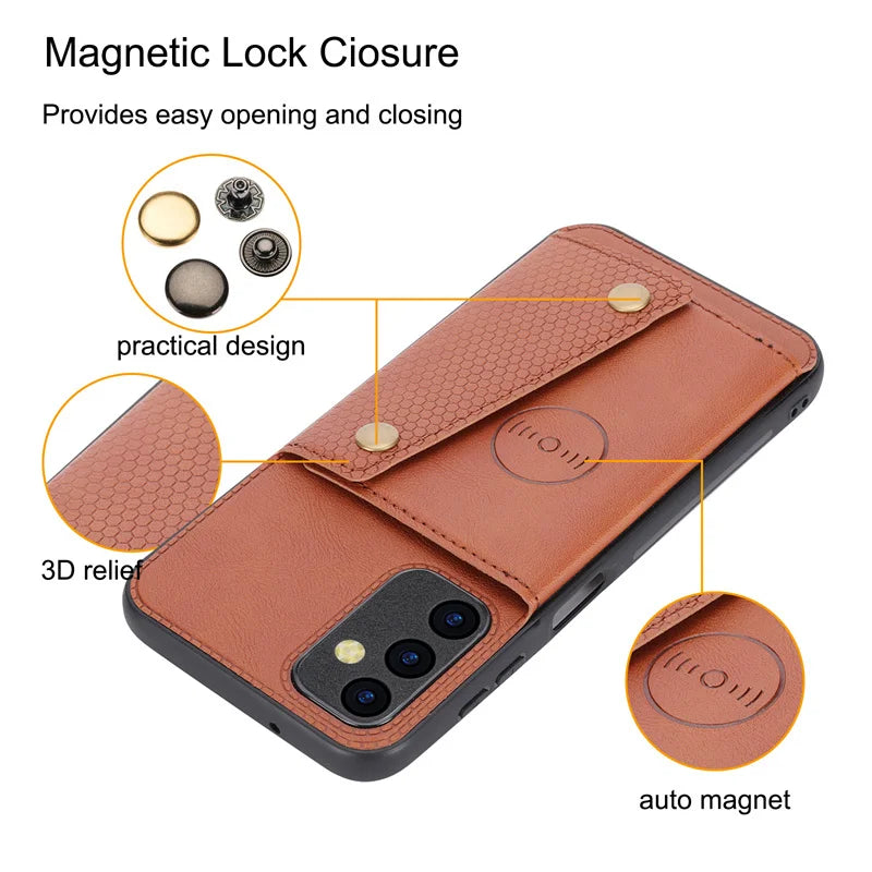 Wallet Card Holder Slot Leather Galaxy A and M Case - DealJustDeal