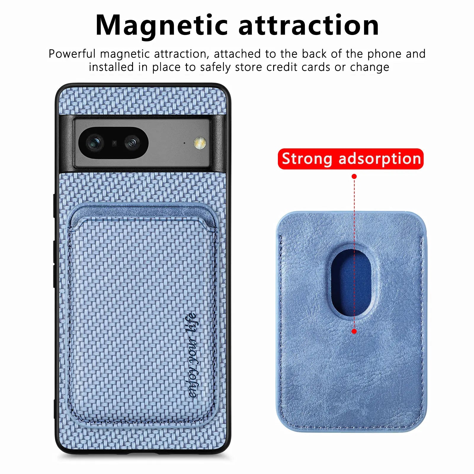 Carbon Fiber Texture Leather Magnetic Google Case - DealJustDeal