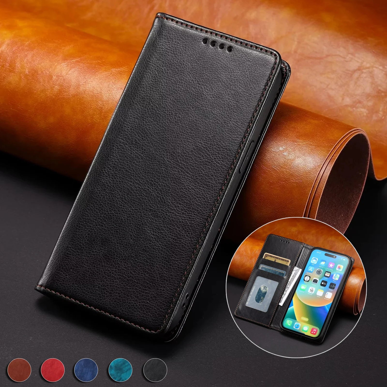 Magnetic Flip Card Slot Wallet Flip Leather Google Case - DealJustDeal