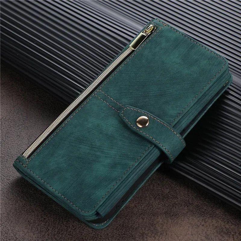 Zipper Wallet Flip Leather Galaxy Note and S Case - DealJustDeal