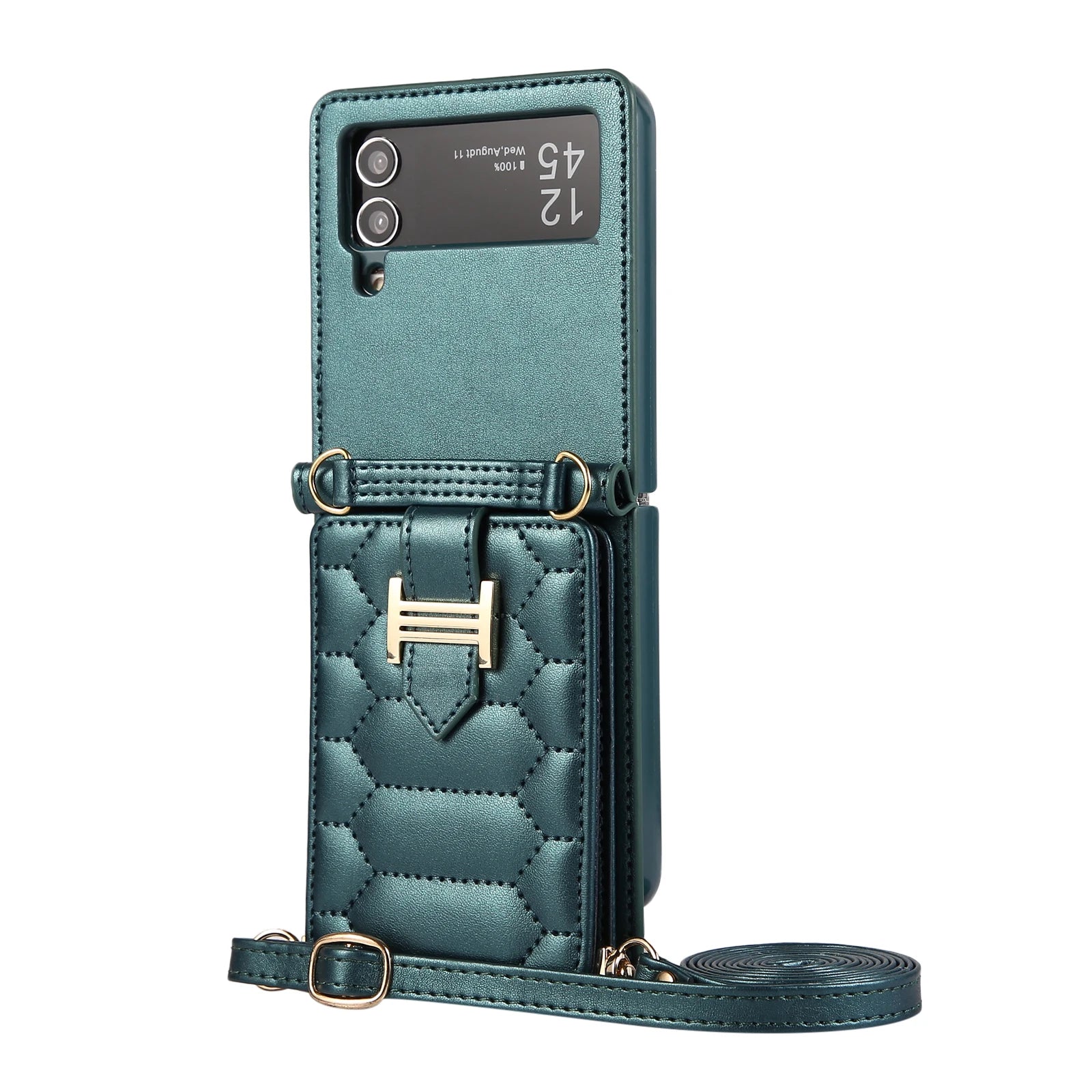 Vertical Cards Slot Holder Wallet Leather Galaxy Z Flip Case - DealJustDeal