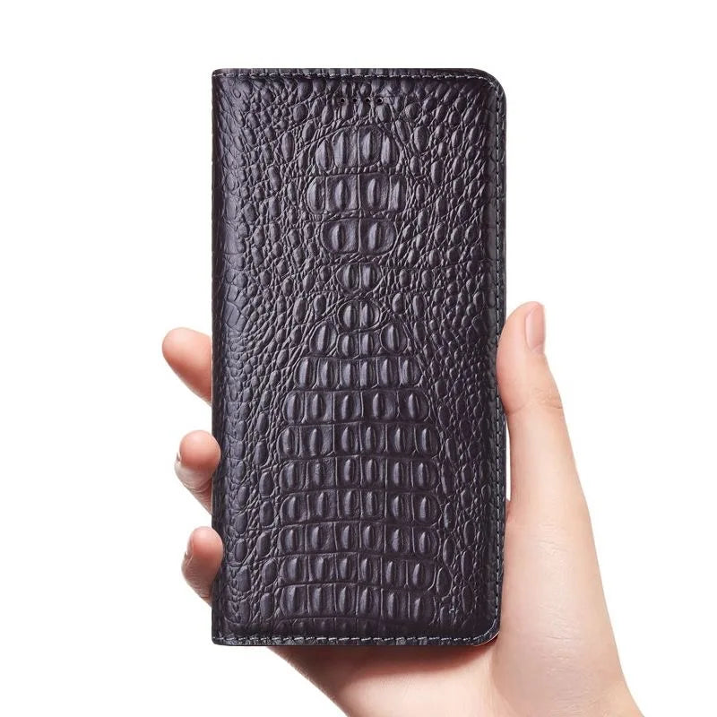 Magnetic Crocodile Pattern Cowhide Genuine Leather Galaxy S Case - DealJustDeal